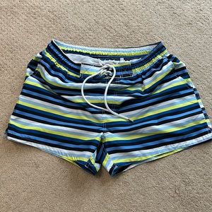 Large 2(XIST) fun and sexy swim trunks in modern stripe